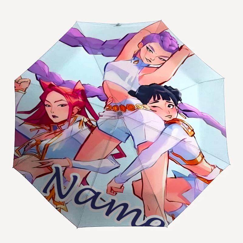 Personalized Name K-KPop Demon Hunters Print Umbrella - Automatic Open/Close, Eight-Rib Durable Frame, Automatic Folding Umbrella