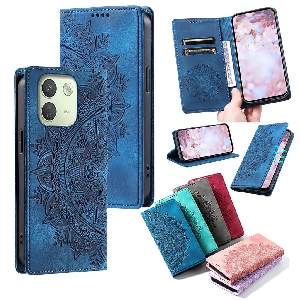 for Xiaomi Redmi Note 17 Pro Max 5G Mandala Embossed PU Leather Flip Wallet Case Magnetic Closure Cover