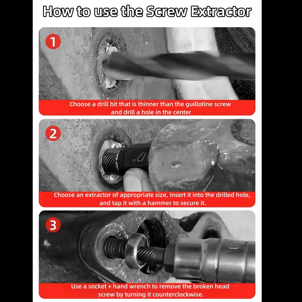 10 buc extractor de șuruburi cu cap hexagonal, multi-spline, ușor de îndepărtat, extractor de dezizolare pentru șuruburi rupte (1/8"-13/32") unealtă de înlăturare