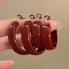 Vintage Red Large Small Circle Hoop Earrings for Women Simple Geometric Round Glossy Huggie Earrings Party Jewelry Gift