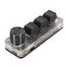 USB Mini 3 Key Keypad with Knob DIY Programmable Type C Wired Connection Blue Switch One Handed Keypad for Gaming Black