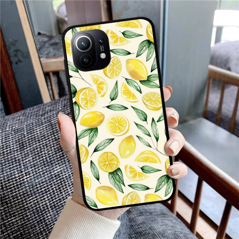 Sommer grüne Blätter Frucht Zitrone Pfirsich Handyhülle Für Xiaomi Mi Note 10 Pro 8 Lite 9 Se 10T 6X 6 5X 5 F1 Mix 2S Max 2 3 Hülle
