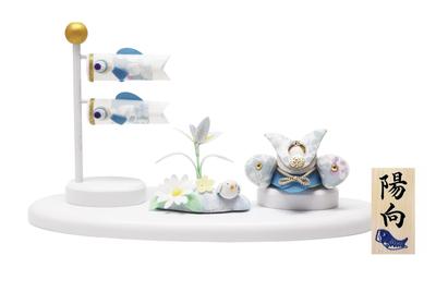 Osaka Choseido Satsuki Doll Compact Mini Width 28cm Crepe Name Engraved Wooden Tag Bonus Transparent Helmet Carp Streamer (Sent Separately)