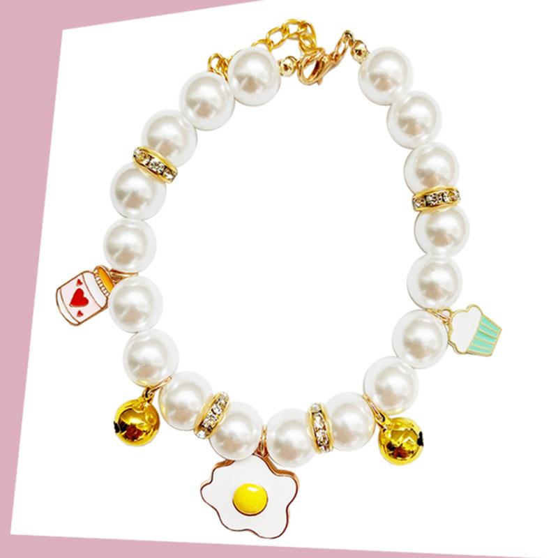 Pet  Pearl  Necklace Diverse Exquisite Styles Adjustable Size Cat Collar Jewelry Accessory Pendant
