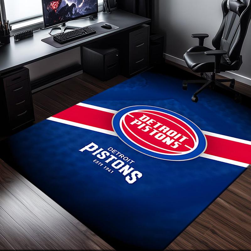 Detroit-Pistons Logo Rug Office Carpet Non-Slip Mat, Chair Rug Floor Covering for Gaming, Bedroom, Living Room , Home Decor Christmas Gift