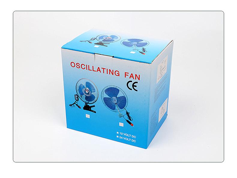 6-12 Inch Oscillating Car Fan with Clip, 12V/24V for Trucks and Cars