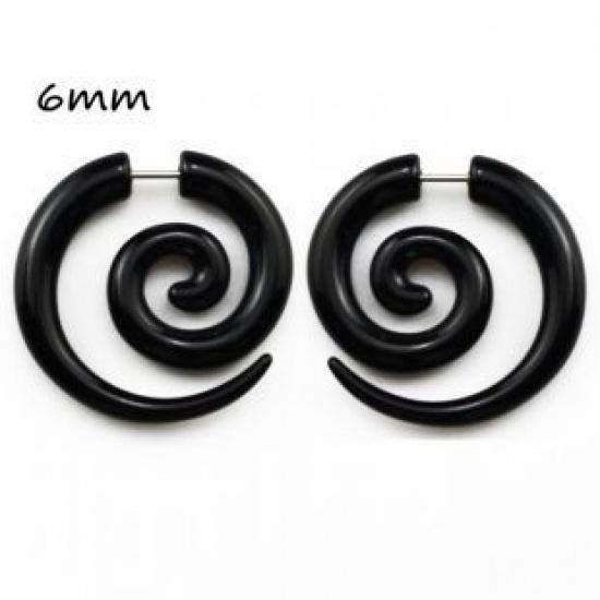 Fashion Black Horn Earrings For Women Hip-hop Acrylic Ear Stud Stainless Steel Anti-Allergies Earrings Gothic Spiral Ear