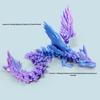 3D Printed Crystal Long-Tailed Wyvern Action Figure with Movable Joints & Wings - Children's Toy or Car Ornament Gift