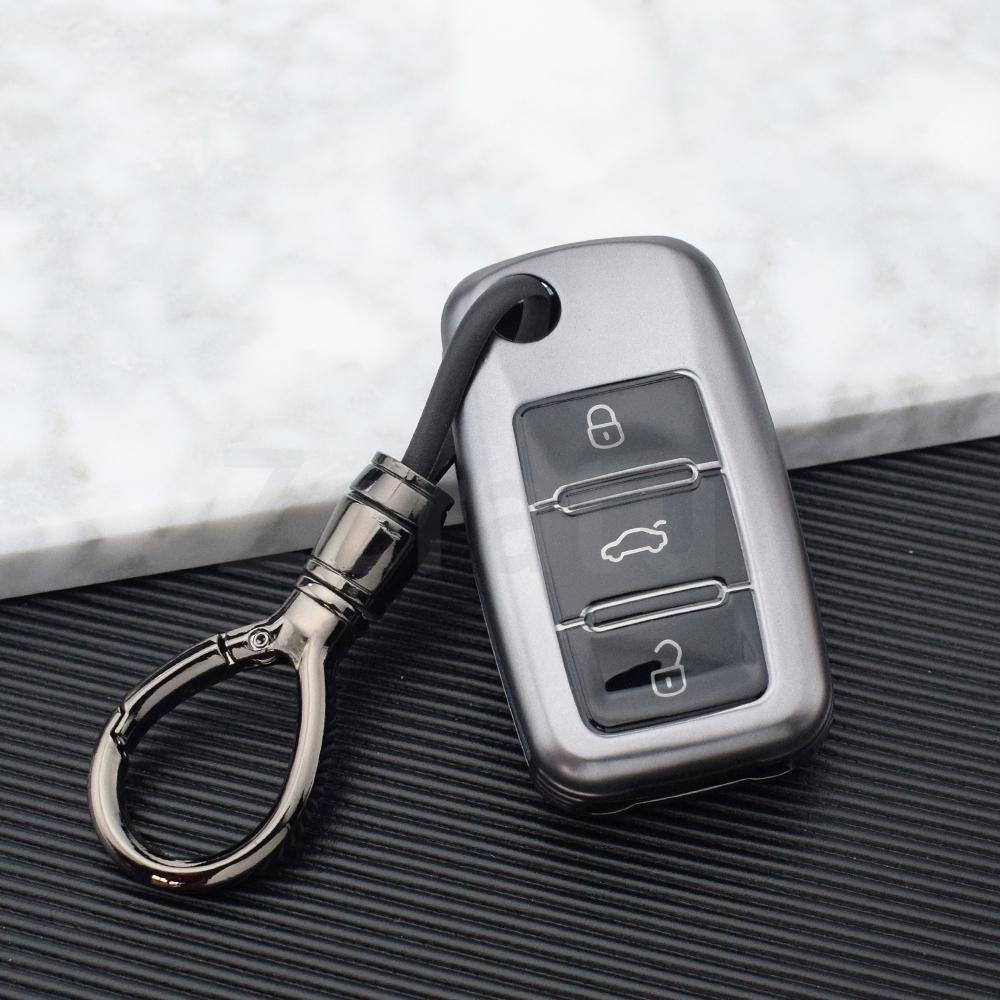 2/3 Buttons Shell Fob For Vw Volkswagen Mk4 Bora Golf 4 5 6 Jetta Passat Polo Bora Touran Skoda Seat Tpu Car Key Case Cover