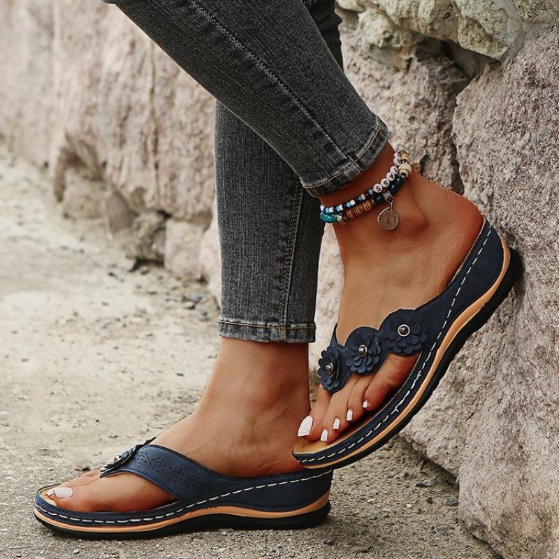 Women's Summer New Slippers Women's Three Flower Slippers Platform Flip Flop Flip Flop Beach Flip Flop Women's Sandals