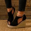 Ladies Elegant Open-toed Thick-soled Wedge Sandals