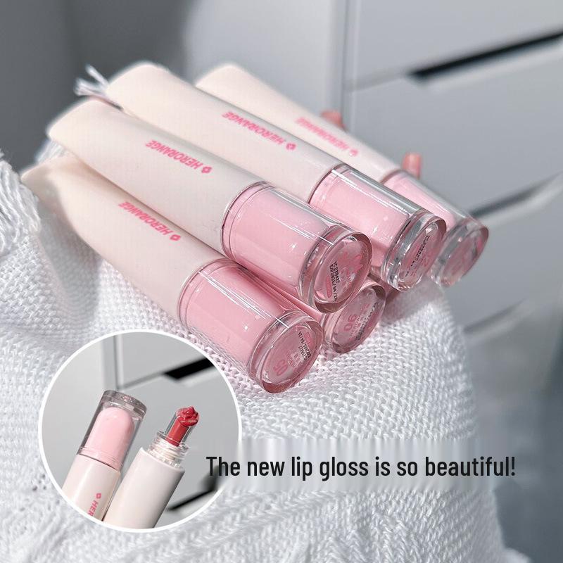 HERORANGE Crystal Jelly Mirror Lip Gloss: Moisturizing Watery Glass Finish for Plump, Nude Lips.