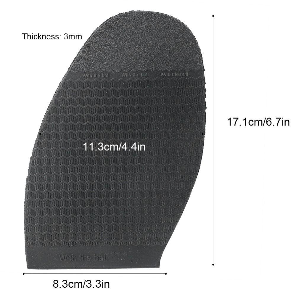 2pcs Rubber Material Shoe Repair Soles Black & Brown Rubber Forefoot Pads Shoes Repair