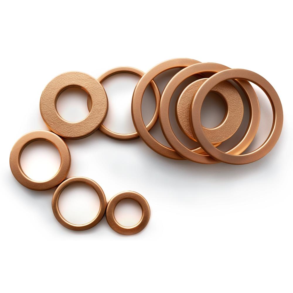 Solid Pure Copper Oil Sealing Washers DIN7603 Flat Gasket Sump Plug Seal Spacers M5 M6 M8 M10M12 M14 M16 M18 M20 M22 M24 M27 M34 Oil Drain Plugs 3