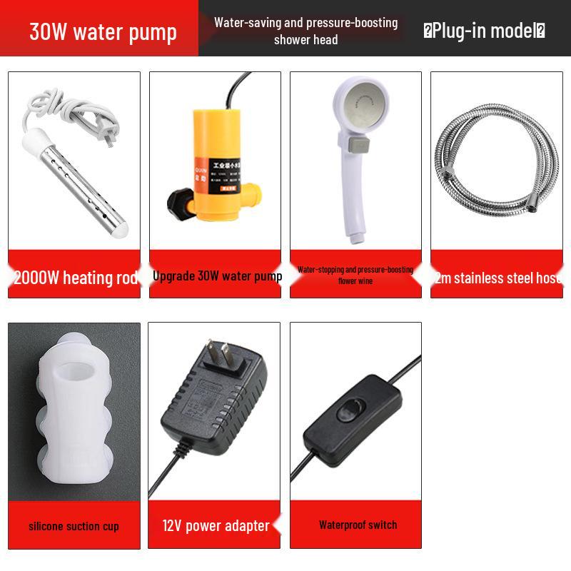 Portable Rechargeable Electric Shower Head for Dorms, Rentals, Outdoors