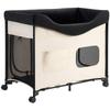 Foldable Elevated Dog Bed with Aluminum Frame 600D Oxford Fabric Side Support and Wheels