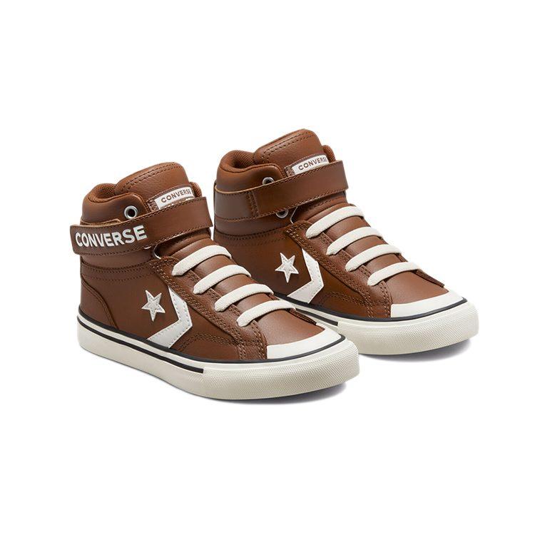 Converse Scarpe da Skateboard per Bambini Pro Blaze Strap Comode High top Kaki Marrone 672121C