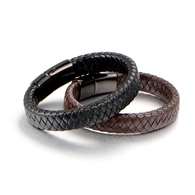 Simple Korean Version of Fashion Trendy Jewelry Men's Japanese and Korean Bracelets, Leather Rope Woven Hand Rope Jewelry