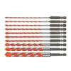 10pcs Concrete Carbide Drill Bits 1/4'' Hex Shank Masonry Drill Bits Drilling For Glass Brick Tile Stainless Steel Plates
