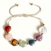 Vintage Love Bead Heart Bracelet Woven Strap Crystal Bracelet Heart-shaped Woven Bracelet  Couple