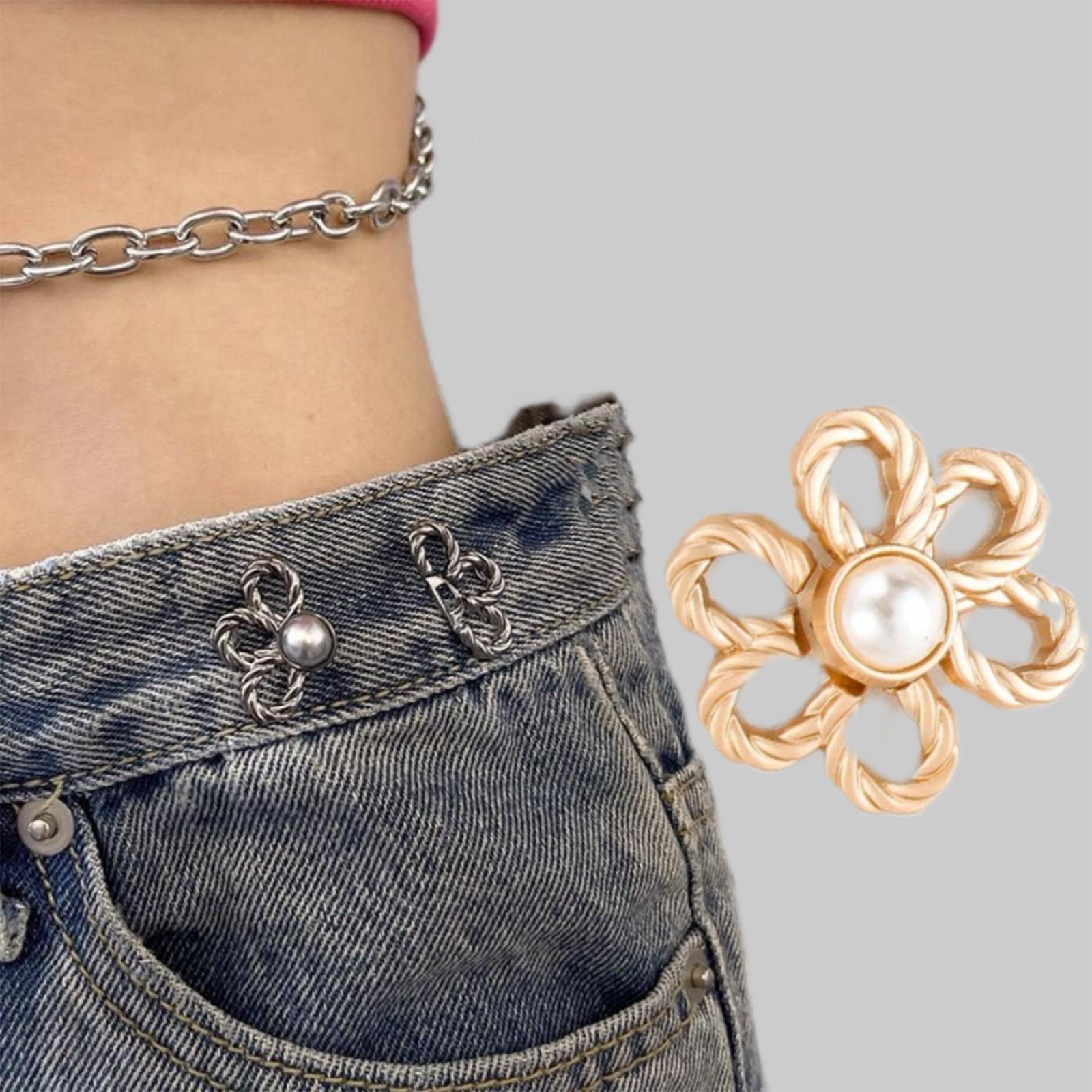 

Съемная пряжка для регулировки талии из сплава, регулятор талии брюк One Size золотой