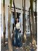 Women's High-Waist Summer 2024 Retro Washed Denim A-Line Skirt