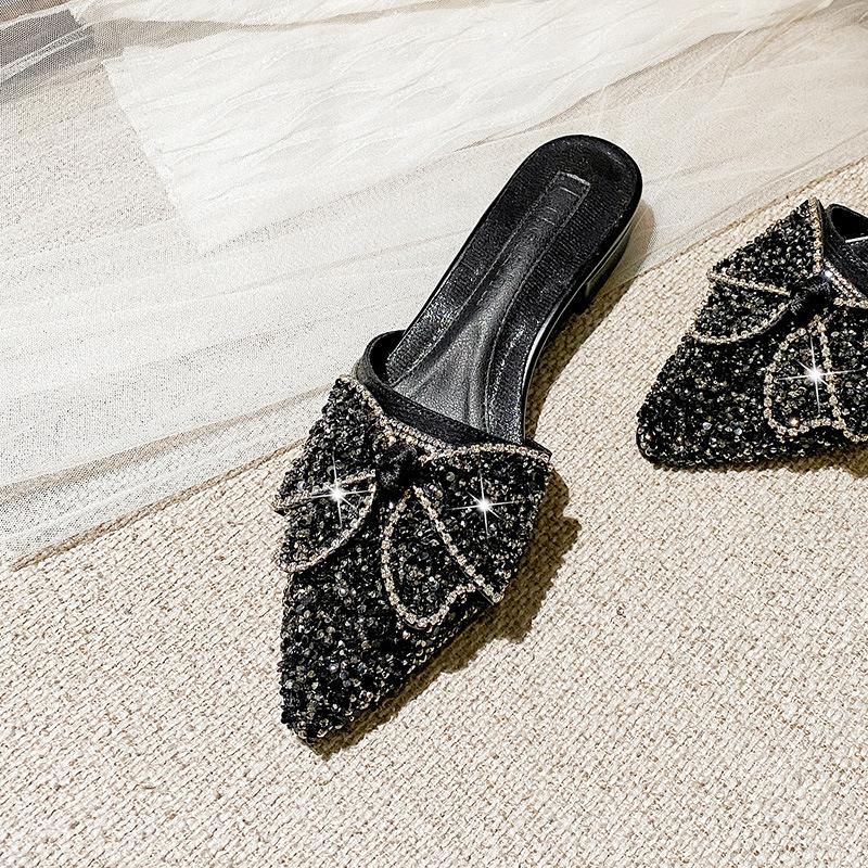 New Women Summer Shoes Fashion Slipper Bling Bowknot Casual Slides Girl Mules Shoes