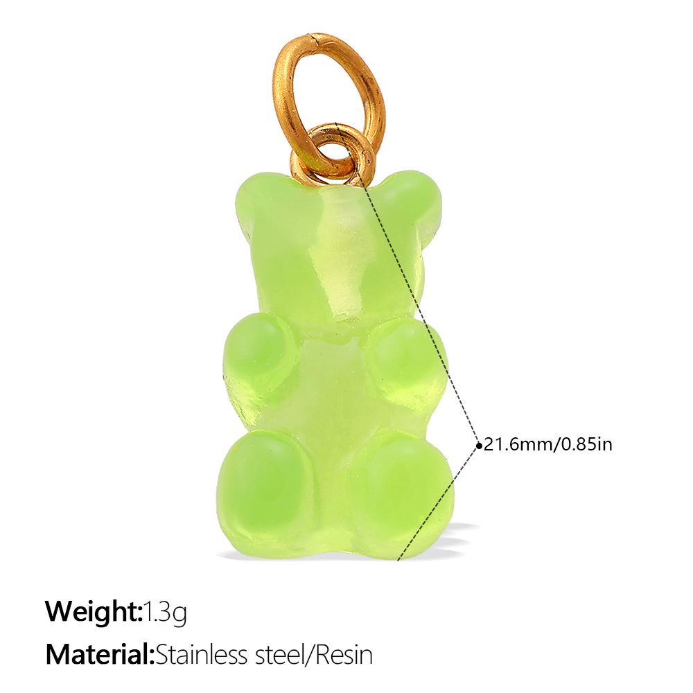 Koreaanse Schattige Beer Kleurrijke Snoep Oorbellen & Ketting Hanger Charms voor Vrouwen