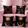 Sun Moon Mandala Series Pattern Pillow Case Anti-Dustmite Pillow Invisible Zipper Silky Short Plush Sofa Cushion Cover
