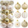 JOYFY 30 Pcs 2.36'' Christmas Balls Ornaments Gold & White Assorted Christmas Hanging Ornaments for Xmas Tree Wreath Party