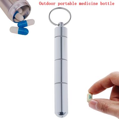 1Pc Portable Aluminum Mini Pill Bottle - Waterproof Medicine Holder Case for Travel