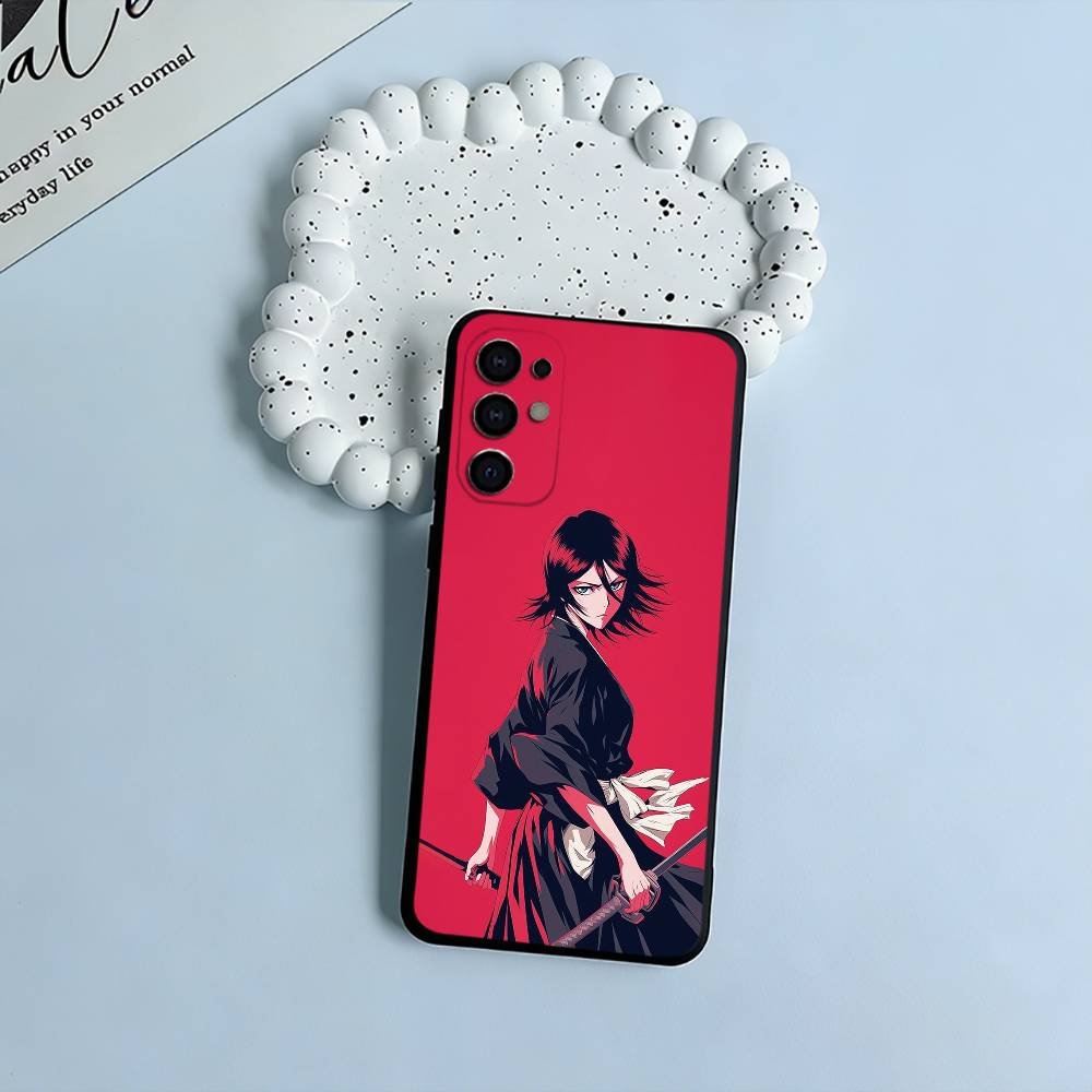 B-Bleach- anime- Rukia- Kuchiki Black Soft Silicone Phone Case for Samsung S25, S24, S21, S22, S23, S30, Ultra, S20, Plus, Lite