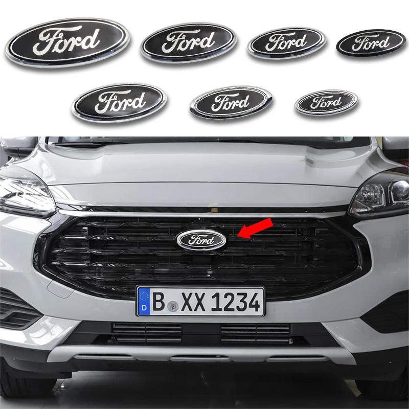 PLWD4 For Ford Fiesta Focus 2 3 Mondeo Edge Ranger Fusion Kuga S-MAX Transit Car Front Grille Emblem Rear Trunk Logo Badge Accessories
