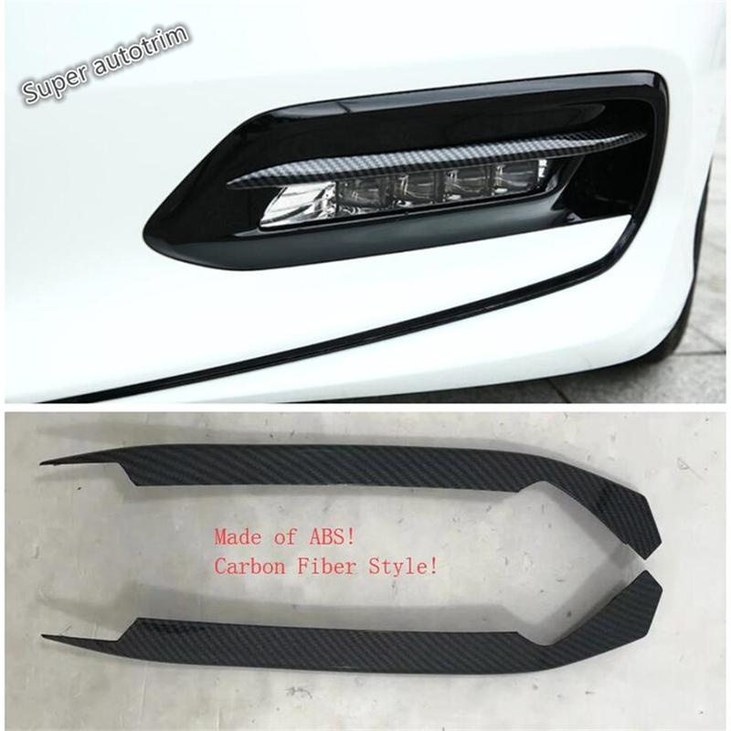 Car Front Fog Lights Lamps Eyebrow Strip Decoration Cover Trim For Honda Accord 10th 2018 - ABS Chrome Accessories Exterior