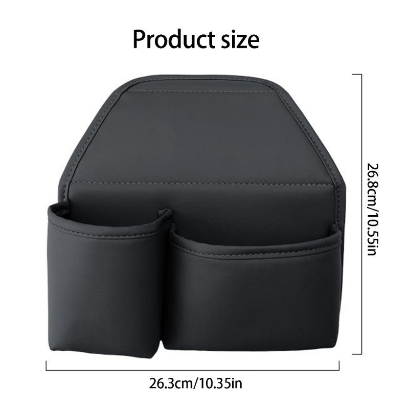 Car Interior Door Bag with Separate Compartments and PU Leather Finish for Phones, Cards, and Cables on Daily Drives