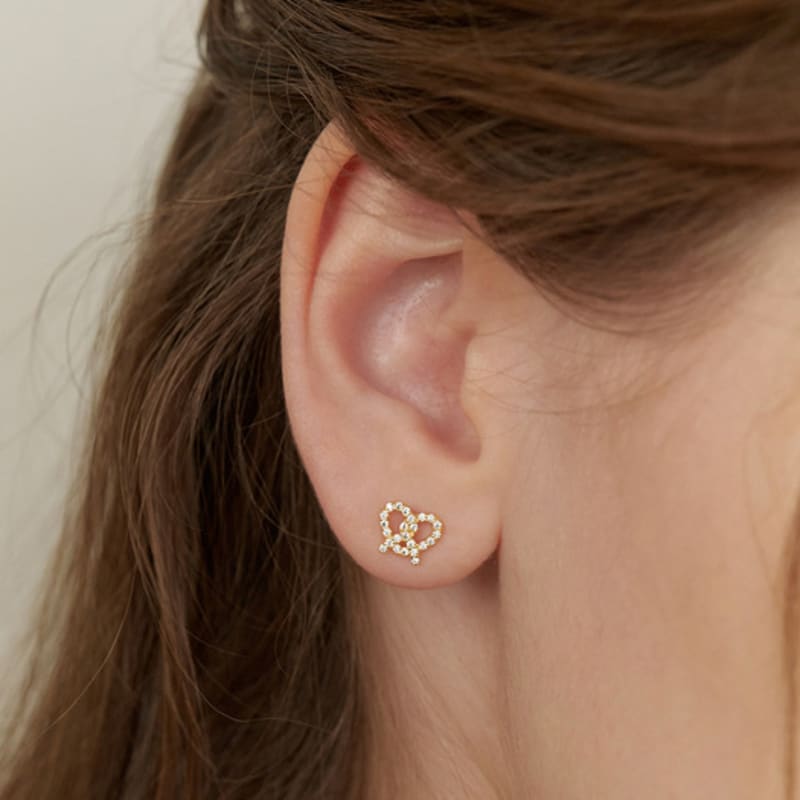 Tatiana (925 Silver) Pave Pretzel Heart Earrings EC3090