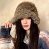 Women’s Hat Rabbit Fur Hat - Autumn Winter Warm Thickened Cold-proof Plush Bucket Hat