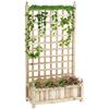 Garden Planters With Trellis For Climbing Vines Wood Raised Beds For Garden Flower Pot Indoor Outdoor Natural
