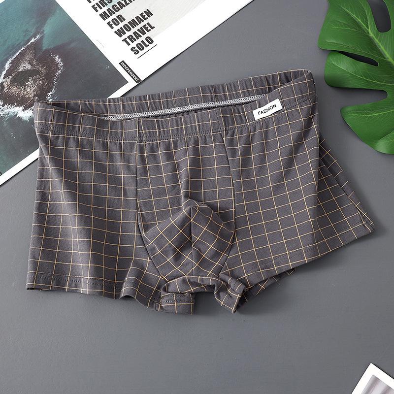 

Мужские модные клетчатые хлопковые трусы-боксеры - Дышащие и свободного кроя, больших размеров XXXL (170-200 Jin)