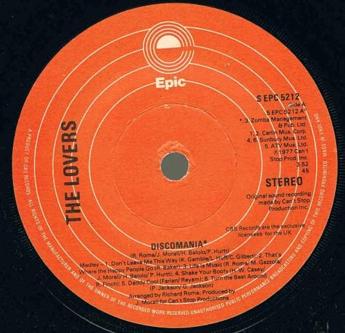 7palcová deska MILOVNÍCI (5) - Discomania SEPC5212 Epic 1977 UK Soul/Funk Použité