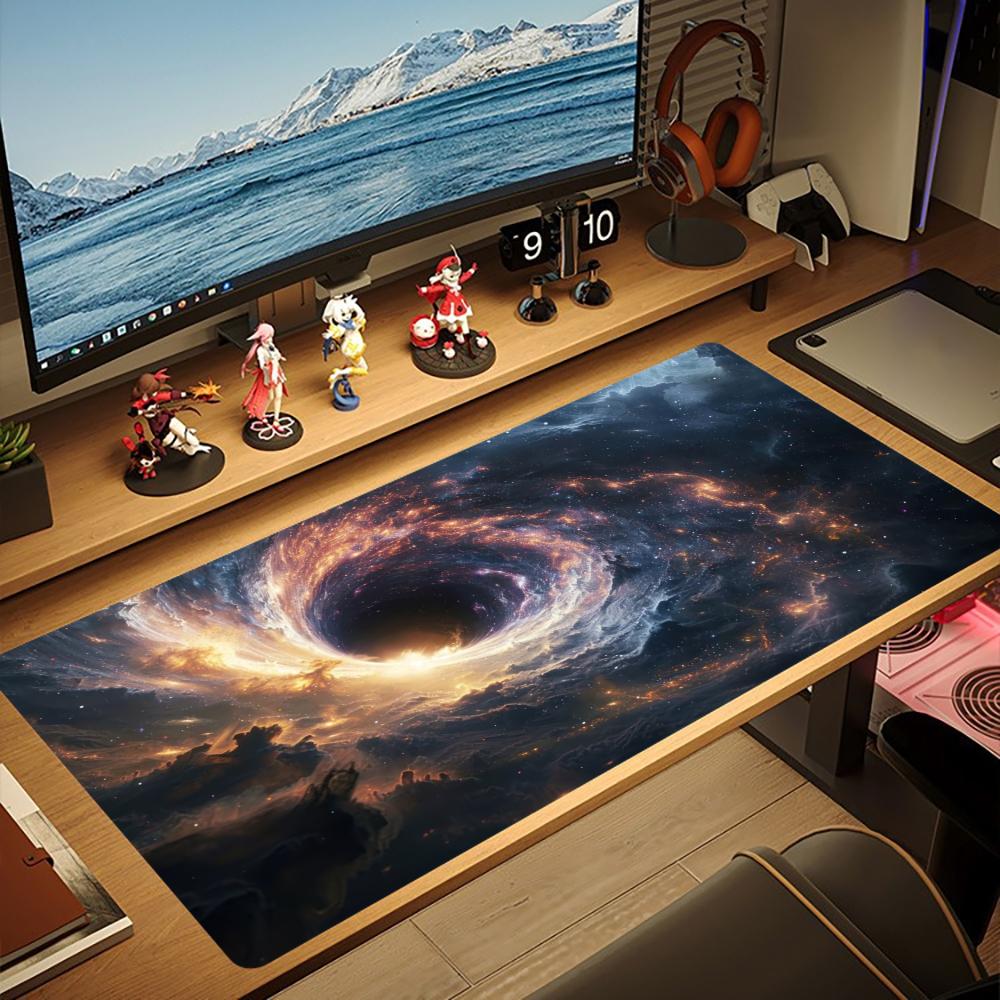 Large Cosmic Nebula Spiral Galaxy Mousepad XXL Non‑Slip Rubber Deskmat Pc Game Keyboard Desk Mats Space Art Mouse Mat Gamer