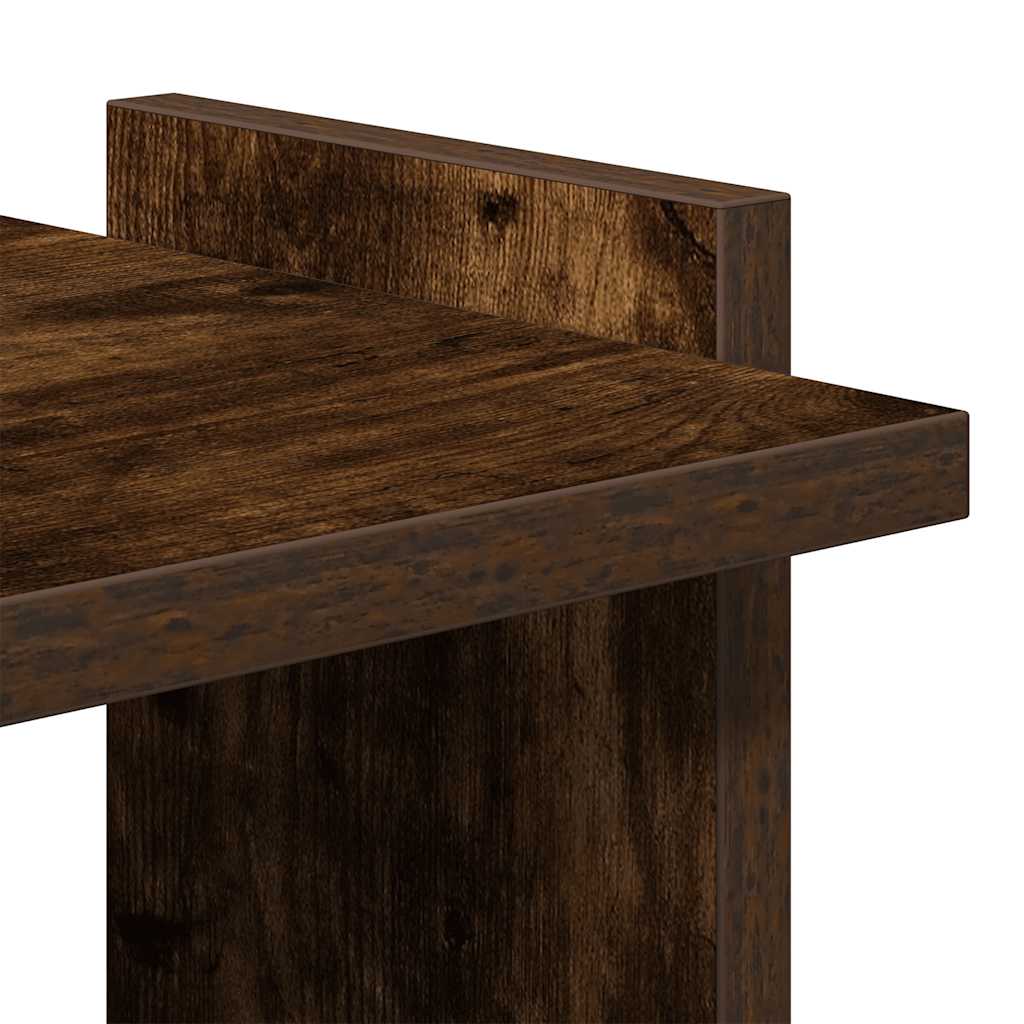Bookshelf with 3 Shelves Smoked Oak Finish 60 X 30 X 120 Cm Engineered Wood