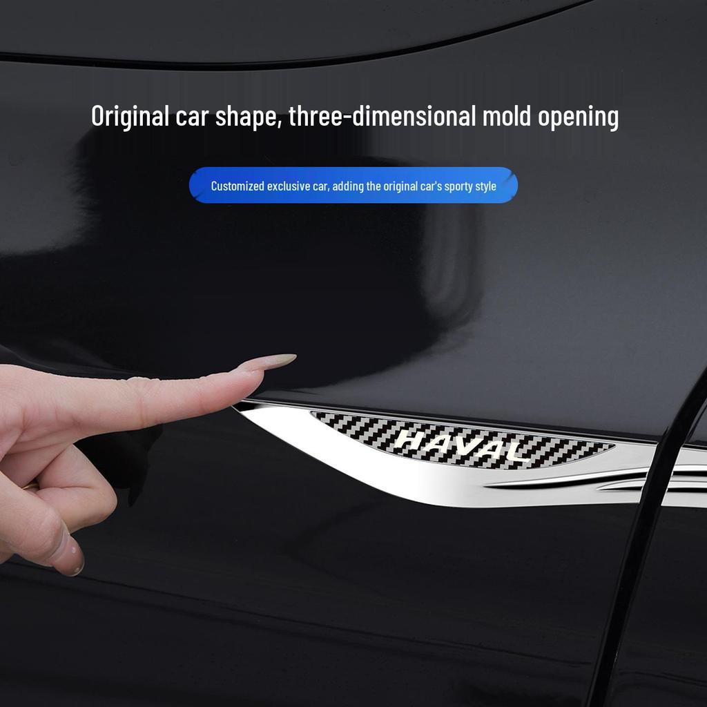 Compatible with Great Wall Haval M6/F7/F7X: Stainless Steel Car Fender Blade Decorative Sticker.