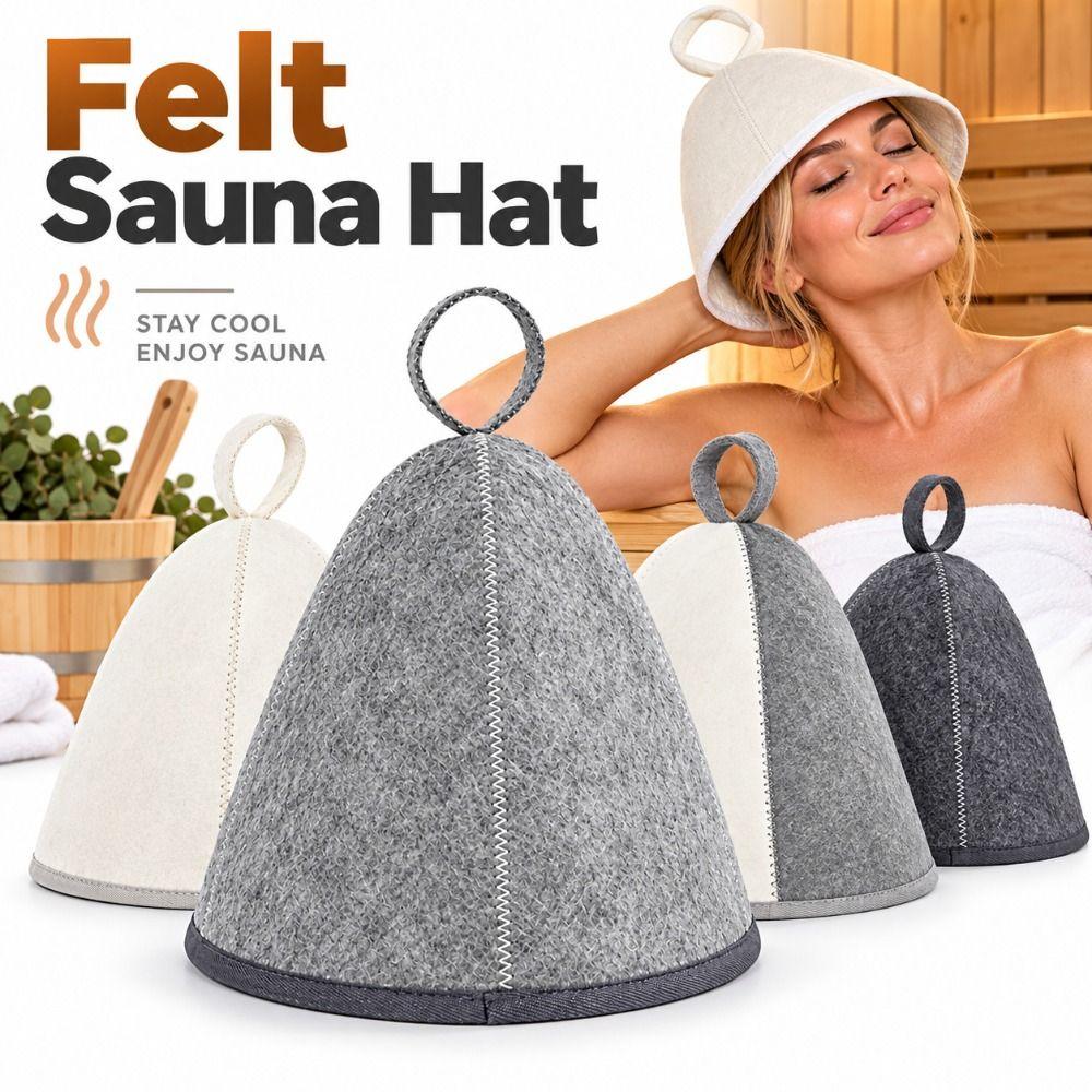 Absorbent Sauna Hat Felt Felt Sauna Cap Gifts Sauna Cap Bathroom Accessories
