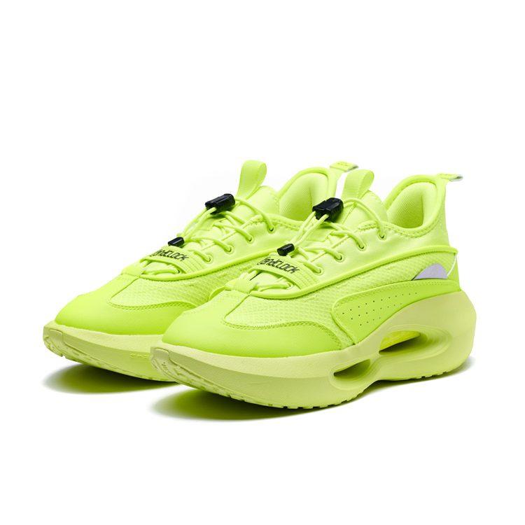 361 HOURGLASS Time Woven Mesh Non Slip Lightweight Low Top Basketball Shoes Men's Fluorescent Yellow 572311121-2