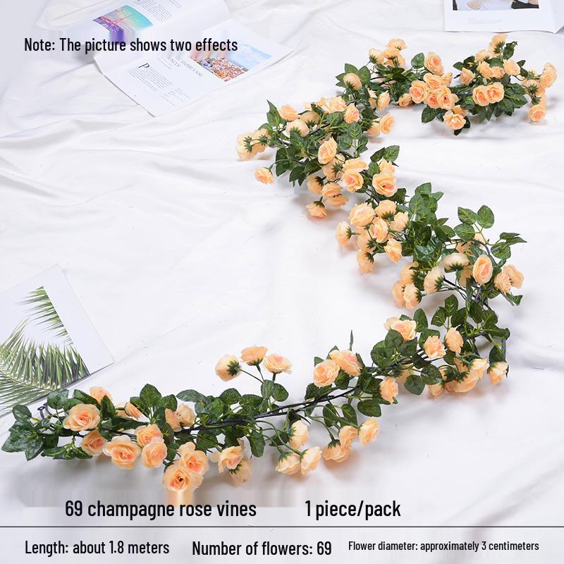 Artificial Rose Vine for Wedding Arches, Staircase Railings, and Ceiling Decor