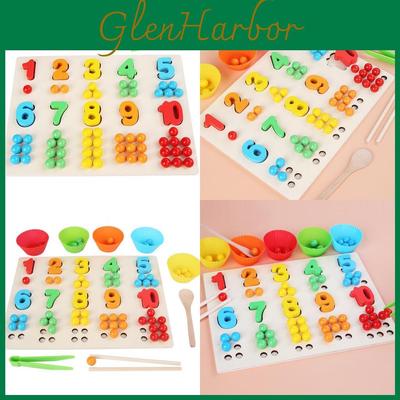 Tablero de Clasificación de Cuentas con Números de Madera Juguete Educativo Para Niños Pequeños Aprendizaje y Desarrollo Cognitivo