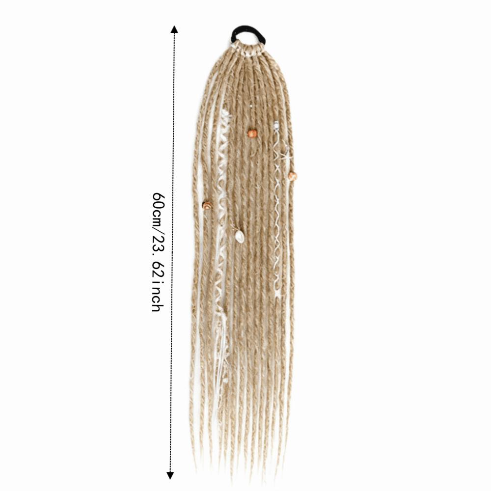 Ombre Women's Braided Wigs Synthetic Twist Braid Hairpiece Textured Dreadlock Ponytail for Women