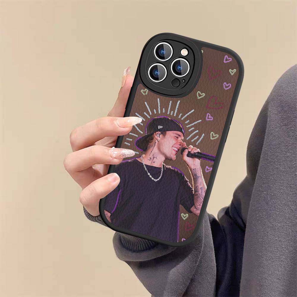 Singer Justin B-Bieber For iPhone 16 15 14 13 12 11 Pro Max Plus Leather Phone Cover
