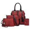 Fashion Women's Bags, New Mother and Child Bags, Four-piece Women's Handbags, Striped Retro Oblique Span Shoulder Bags